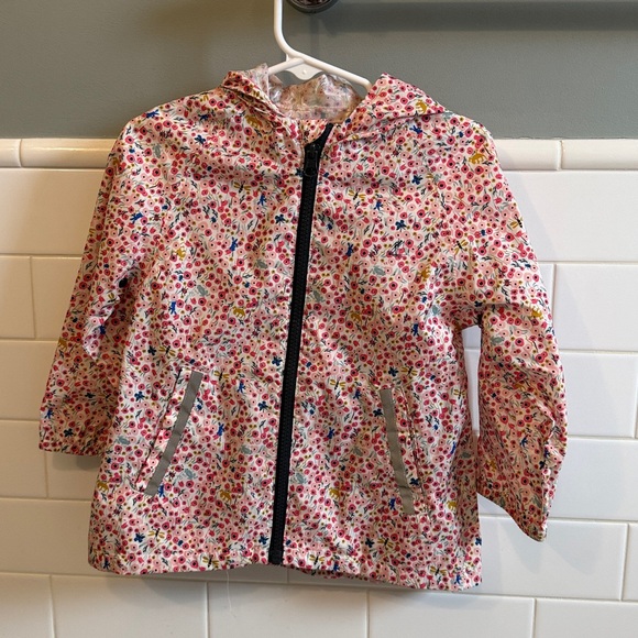 EUC: Petit Bateau Flower Print Raincoat Jacket 36m